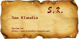 Sax Klaudia névjegykártya